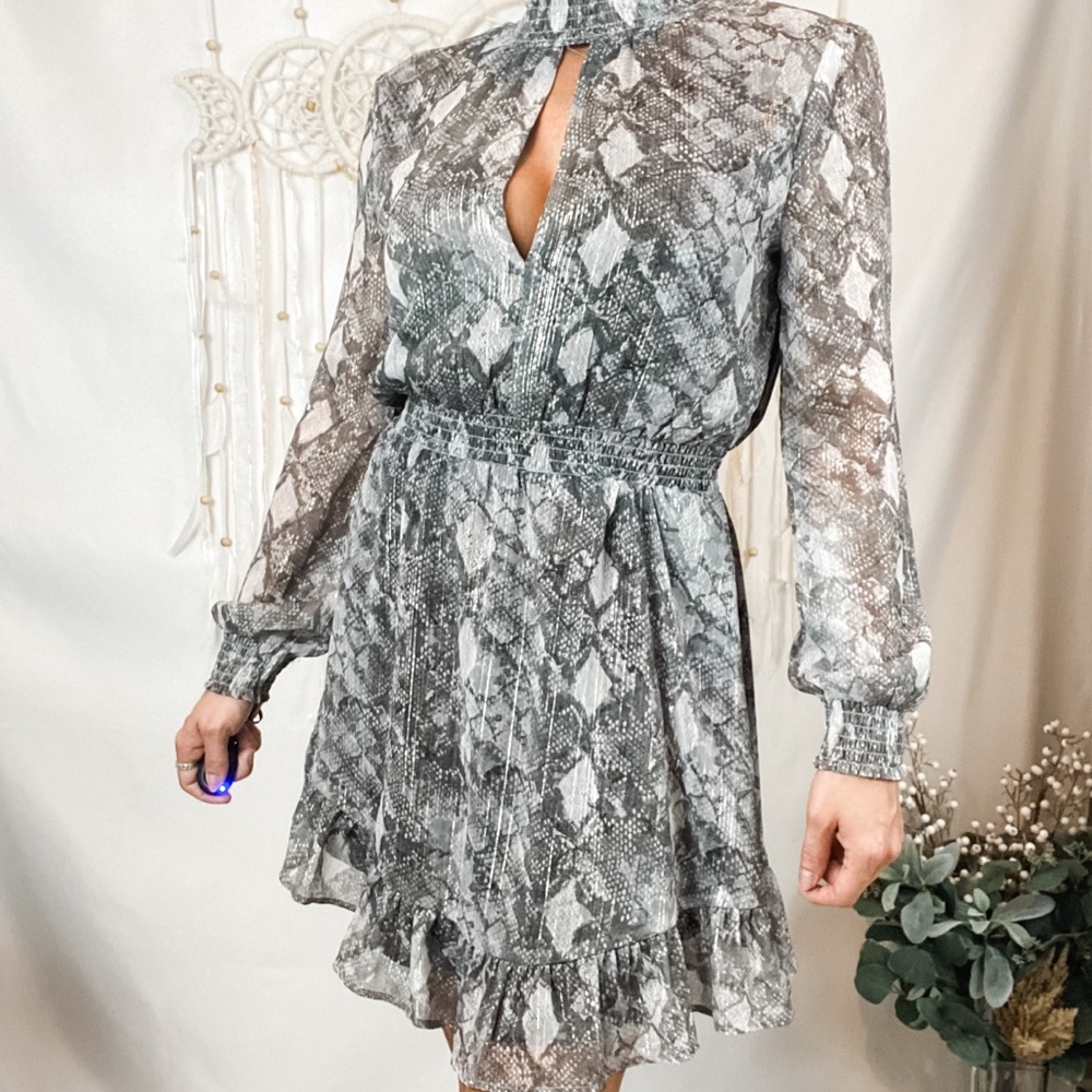 COPY - W.A.Y.F. Cocktail Dress / Grey Python / M